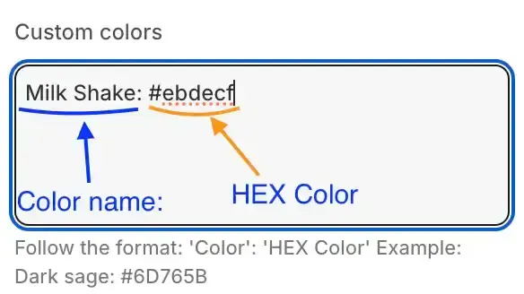color swatches format