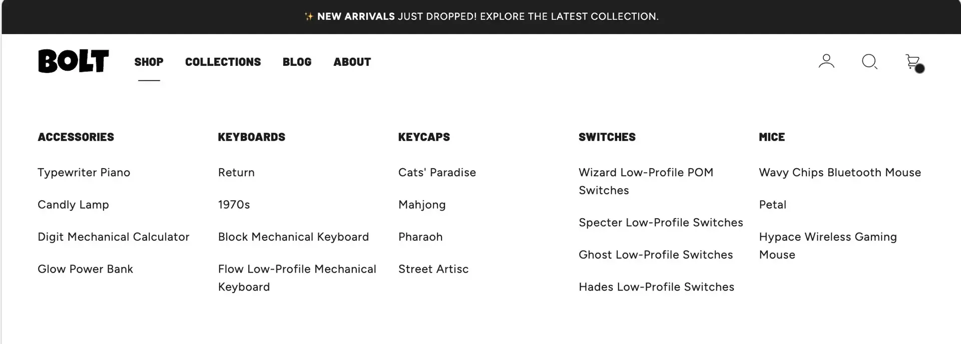 Stylescape mega menu displayed in Shopify storefront